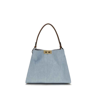 Fendi Blue Cotton Handbag
