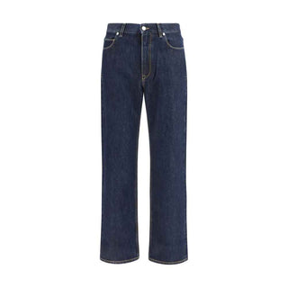 Fendi Blue Cotton Straight-Leg Jeans