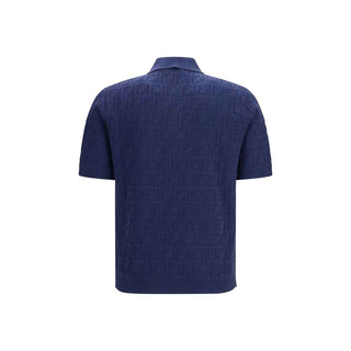 Fendi Blue Cotton Polo Shirt
