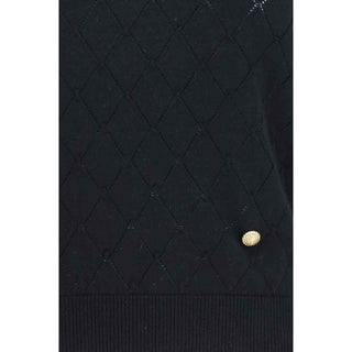 Balmain Black Wool Oves Aries Sleeveles T-Shirt