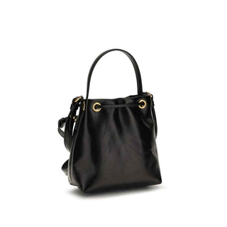 Balmain Black Calf Leather Bos Taurus Backet Bag