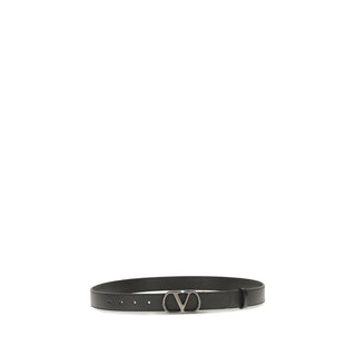 Valentino Garavani Black Calf Leather Bos Taurus Regular Belt