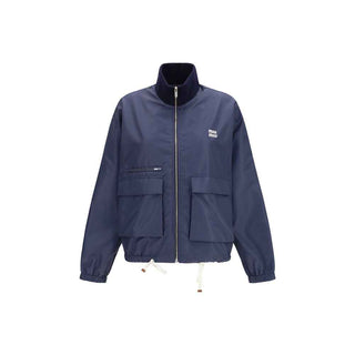 Miu Miu Blue Polyester Full-Length Jacket