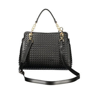 Mario Valentino Black Polyurethane Women's Bag with Adjustable Strap