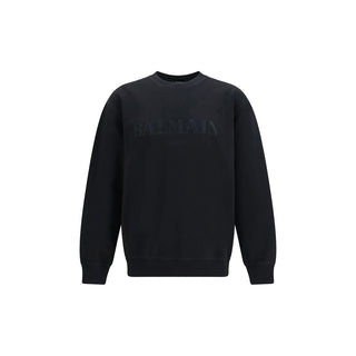 Balmain Black Cotton Sweatshirt