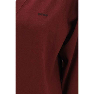 Miu Miu Bordeaux Wool Oves Aries Cardigan