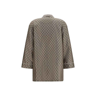 Gucci Beige Silk Dress Shirt