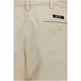 Prada Beige Cotton Casual Pants