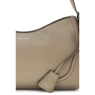 Prada Gray Calf Leather Bos Taurus Backet Bag