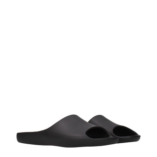 The Row Black Cotton Slippers