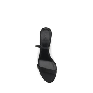 The Row Black Calf Leather Bos Taurus Strap-On Sandals