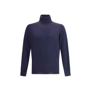 Brunello Cucinelli Blue Wool Oves Aries Turtleneck