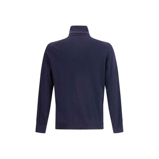 Brunello Cucinelli Blue Wool Oves Aries Turtleneck