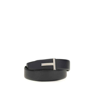 Tom Ford Black Calf Leather Bos Taurus Belt
