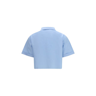Miu Miu Blue Cotton Shortsleeve Shirt