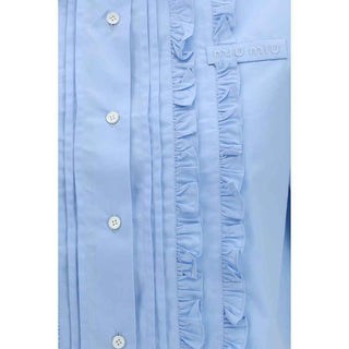 Miu Miu Blue Cotton Shortsleeve Shirt