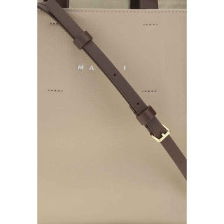 Marni Beige Calf Leather Bos Taurus Shoulder Bag