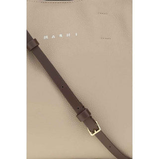 Marni Beige Calf Leather Bos Taurus Shoulder Bag