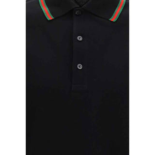 Gucci Black Cotton Polo Shirt