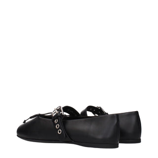 Miu Miu Black Leather Ballet Flats
