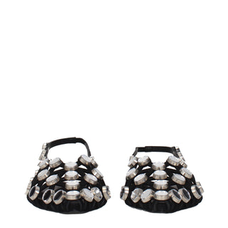 The Attico Black Leather Ballet Flats