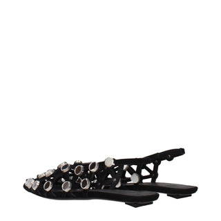 The Attico Black Leather Ballet Flats