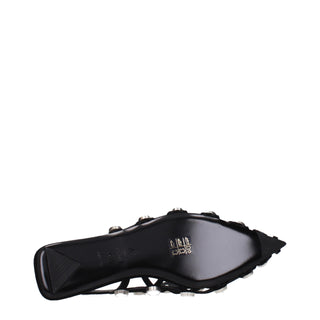 The Attico Black Leather Ballet Flats