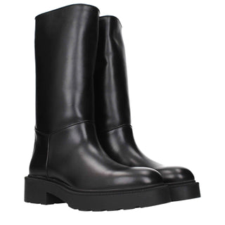 The Row Black Leather Boots