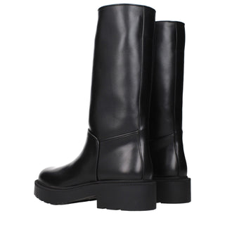 The Row Black Leather Boots