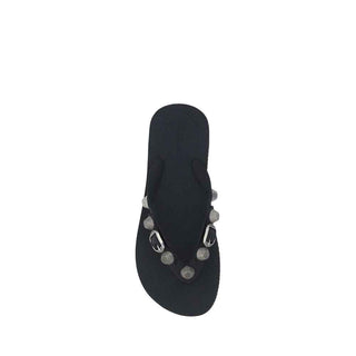 Balenciaga Black Polyurethane Flip-Flop Sandals