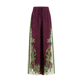 Alemais Purple Viscose Casual Pants