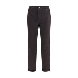 Brunello Cucinelli Brown Cotton Straight-Leg Jeans
