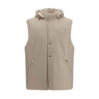 Brunello Cucinelli Beige Wool Oves Aries Sleeveless Jacket