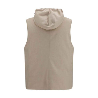 Brunello Cucinelli Beige Wool Oves Aries Sleeveless Jacket