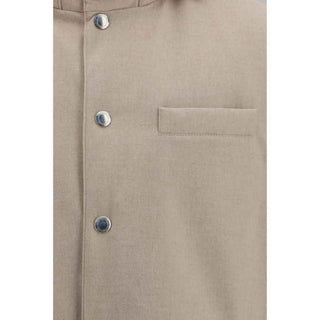 Brunello Cucinelli Beige Wool Oves Aries Sleeveless Jacket