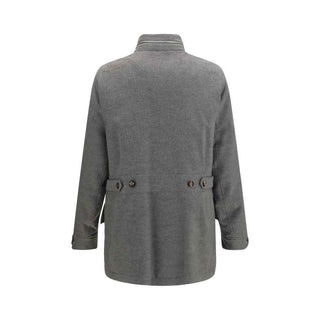 Brunello Cucinelli Gray Cashmere Full-Length Jacket