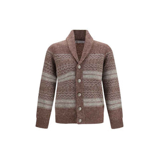 Brunello Cucinelli Bordeaux Alpaca Vicugna Pacos Cardigan