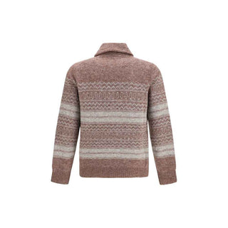 Brunello Cucinelli Bordeaux Alpaca Vicugna Pacos Cardigan