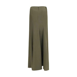 Alexander McQueen Bicolor Silk Long Skirt