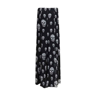 Alexander McQueen Black Silk Long Skirt