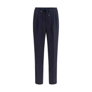 Brunello Cucinelli Blue Wool Oves Aries Casual Pants