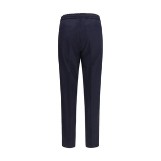 Brunello Cucinelli Blue Wool Oves Aries Casual Pants