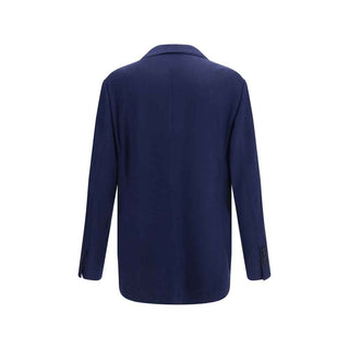 Brunello Cucinelli Blue Cashmere Full-Length Jacket