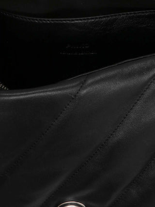 PINKO Black Lamb Leather Crossbody Bag