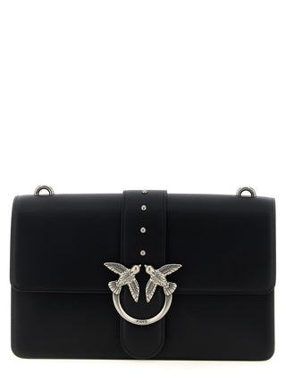 PINKO Black Goatskin Crossbody Bag