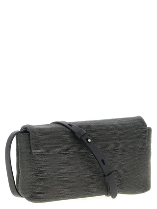Brunello Cucinelli Black Leather Clutch Bag