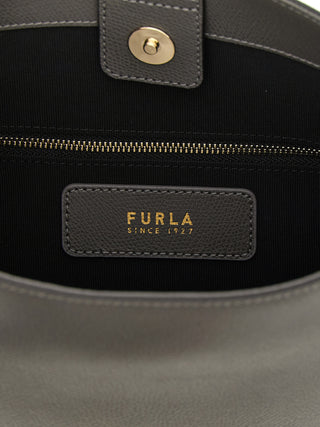 Furla Gray Calfskin Shoulder Bag
