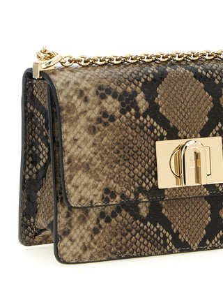 Furla Gray Goatskin Crossbody Bag