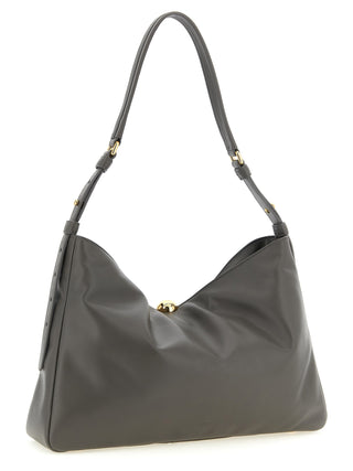 Furla Gray Calfskin Shoulder Bag