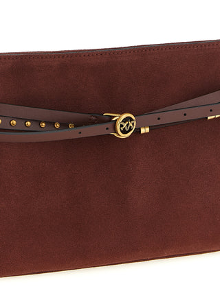 PINKO Bordeaux Cowhide Shoulder Bag